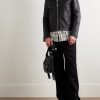 Padded Crinkled-Leather Jacket - OU Padded Crinkled-Leather Jacket - OU