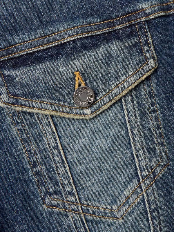 Logo-Appliquéd Washed-Denim Jacket - E1