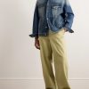 Logo-Appliquéd Washed-Denim Jacket - OU