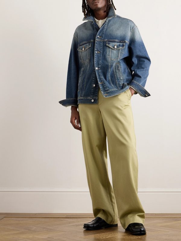 Logo-Appliquéd Washed-Denim Jacket - OU