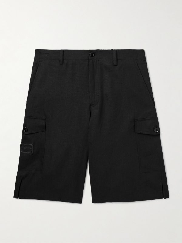 Wide-Leg Linen Cargo Shorts Wide-Leg Linen Cargo Shorts