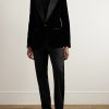 Silk-Trimmed Cotton-Blend Velvet Tuxedo Jacket - OU Silk-Trimmed Cotton-Blend Velvet Tuxedo Jacket - OU