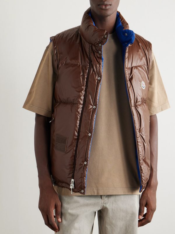 Reversible Convertible Canvas-Trimmed Quilted Shell Down Jacket - E2 Reversible Convertible Canvas-Trimmed Quilted Shell Down Jacket - E2