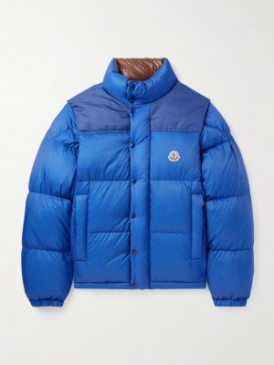 Reversible Convertible Canvas-Trimmed Quilted Shell Down Jacket