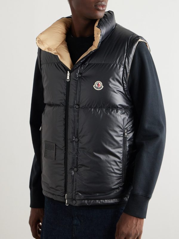 Reversible Convertible Canvas-Trimmed Quilted Shell Down Jacket - E2 Reversible Convertible Canvas-Trimmed Quilted Shell Down Jacket - E2