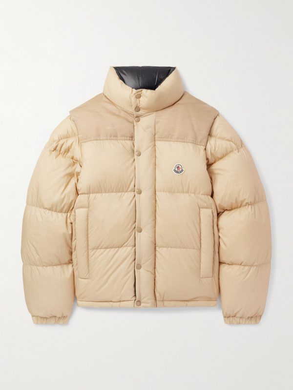 Reversible Convertible Canvas-Trimmed Quilted Shell Down Jacket Reversible Convertible Canvas-Trimmed Quilted Shell Down Jacket