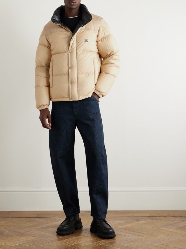 Reversible Convertible Canvas-Trimmed Quilted Shell Down Jacket - OU Reversible Convertible Canvas-Trimmed Quilted Shell Down Jacket - OU