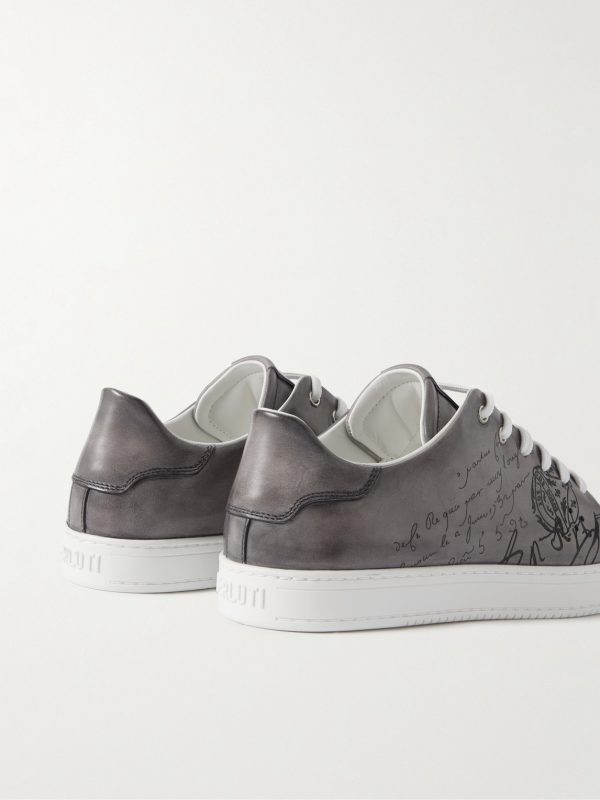 The Playtime Scritto Venezia Leather Sneakers - BK The Playtime Scritto Venezia Leather Sneakers - BK