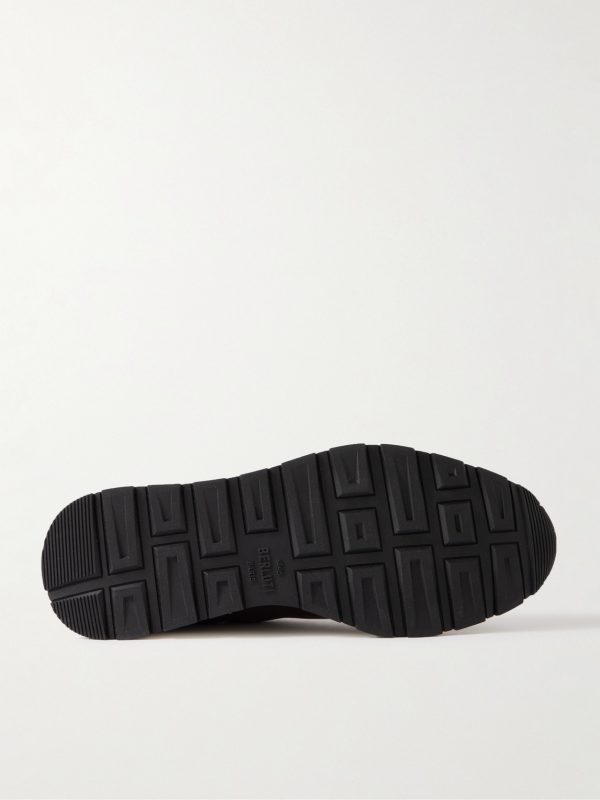 Fast Track Suede-Trimmed Full-Grain Venezia Softy Leather Sneakers - E1