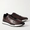 Fast Track Suede-Trimmed Full-Grain Venezia Softy Leather Sneakers - FR