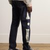 Slim-Fit Crochet-Trimmed Jeans - BK Slim-Fit Crochet-Trimmed Jeans - BK