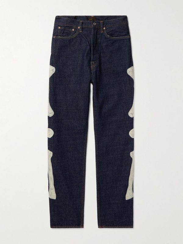Slim-Fit Crochet-Trimmed Jeans Slim-Fit Crochet-Trimmed Jeans