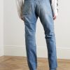 Monkey Cisco Straight-Leg Leather-Trimmed Embellished Jeans - BK Monkey Cisco Straight-Leg Leather-Trimmed Embellished Jeans - BK