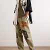 Katsuragi Tapered Appliquéd Distressed Cotton-Twill Trousers - OU Katsuragi Tapered Appliquéd Distressed Cotton-Twill Trousers - OU