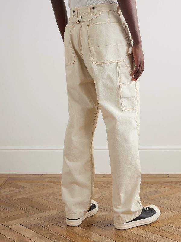 Lumber Straight-Leg Embroidered Cotton-Canvas Cargo Trousers - BK