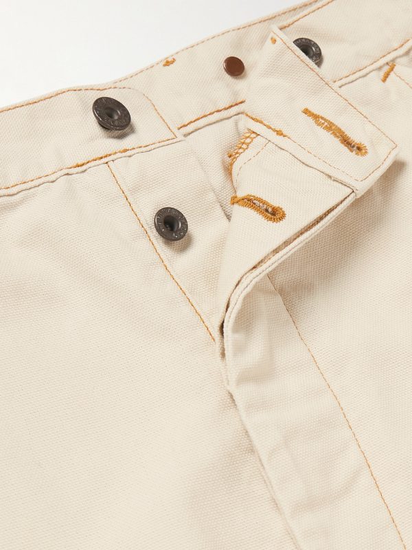 Lumber Straight-Leg Embroidered Cotton-Canvas Cargo Trousers - E1