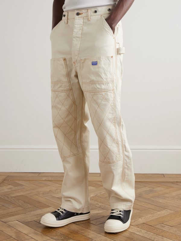 Lumber Straight-Leg Embroidered Cotton-Canvas Cargo Trousers - FR
