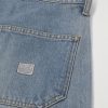 Straight-Leg Leather-Trimmed Embellished Denim Shorts - CU
