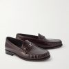 Luco Logo-Embellished Polished-Leather Loafers - FR Luco Logo-Embellished Polished-Leather Loafers - FR