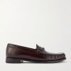 Luco Logo-Embellished Polished-Leather Loafers Luco Logo-Embellished Polished-Leather Loafers