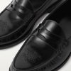 Vivienne Perforated Glossed-Leather Penny Loafers - CU
