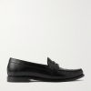 Vivienne Perforated Glossed-Leather Penny Loafers