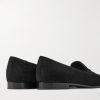 Logo-Embroidered Grosgrain-Trimmed Suede Loafers - BK