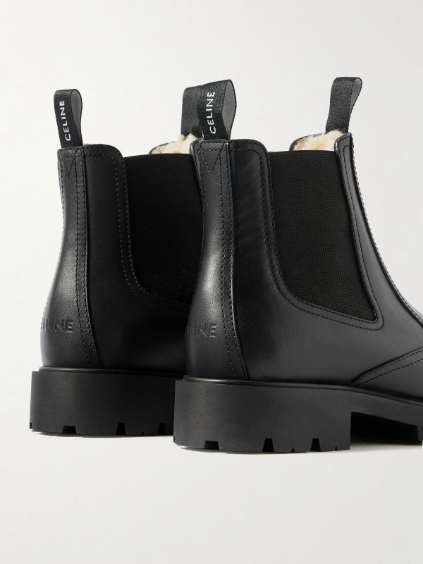 Margaret Shearling-Lined Leather Chelsea Boots - BK Margaret Shearling-Lined Leather Chelsea Boots - BK