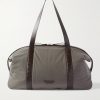 Large Leather-Trimmed Shell Weekend Bag