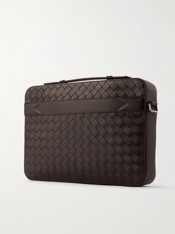 Slim Getaway Intrecciato Leather Briefcase - BK Slim Getaway Intrecciato Leather Briefcase - BK