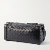 Brick Intrecciato Leather Messenger Bag - BK Brick Intrecciato Leather Messenger Bag - BK