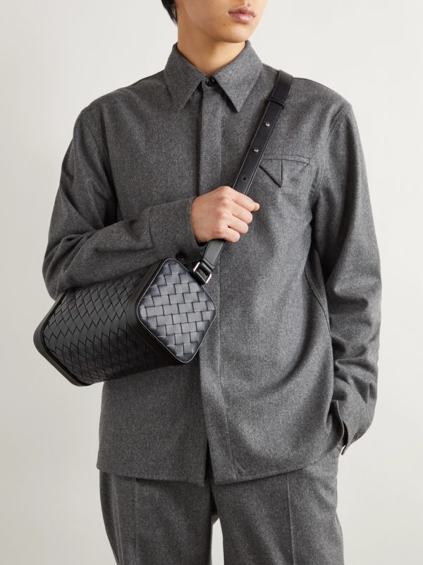 Brick Intrecciato Leather Messenger Bag - OU Brick Intrecciato Leather Messenger Bag - OU