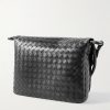 Swing Intrecciato Leather Messenger Bag - BK