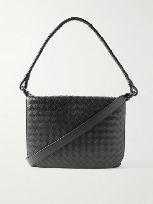 Swing Intrecciato Leather Messenger Bag