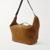 Large Passenger Leather-Trimmed Intrecciato Suede Weekend Bag - BK Large Passenger Leather-Trimmed Intrecciato Suede Weekend Bag - BK