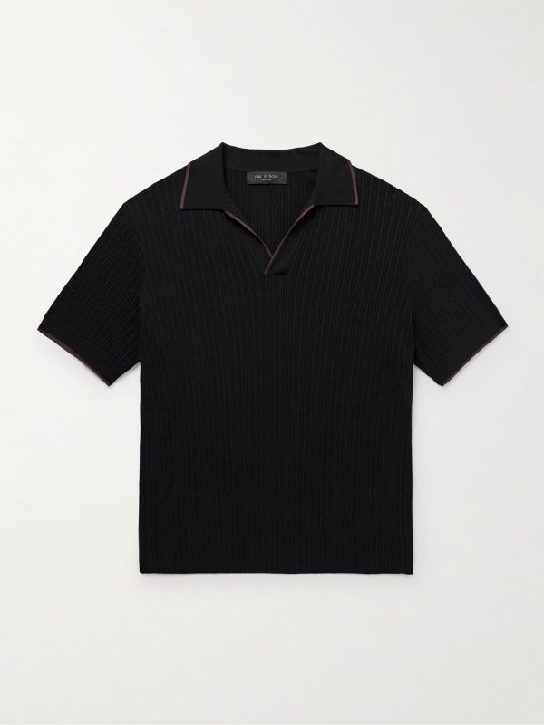 Johnny Harbour Ribbed Cotton-Blend Polo Shirt