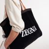 Logo-Embroidered Cotton-Terry Beach Towel Tote Bag - BK