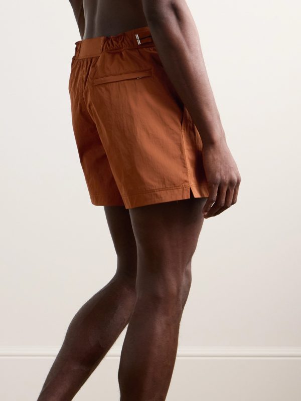 Straight-Leg Mid-Length Swim Shorts - BK