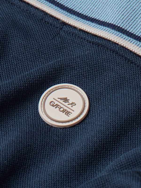 + G/FORE Golf Striped Logo-Appliquéd Piqué Polo Shirt - E1 + G/FORE Golf Striped Logo-Appliquéd Piqué Polo Shirt - E1