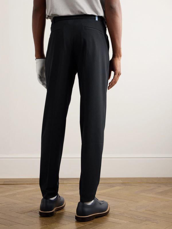 + G/Fore Tapered Pleated Stretch-Twill Trousers - BK + G/Fore Tapered Pleated Stretch-Twill Trousers - BK