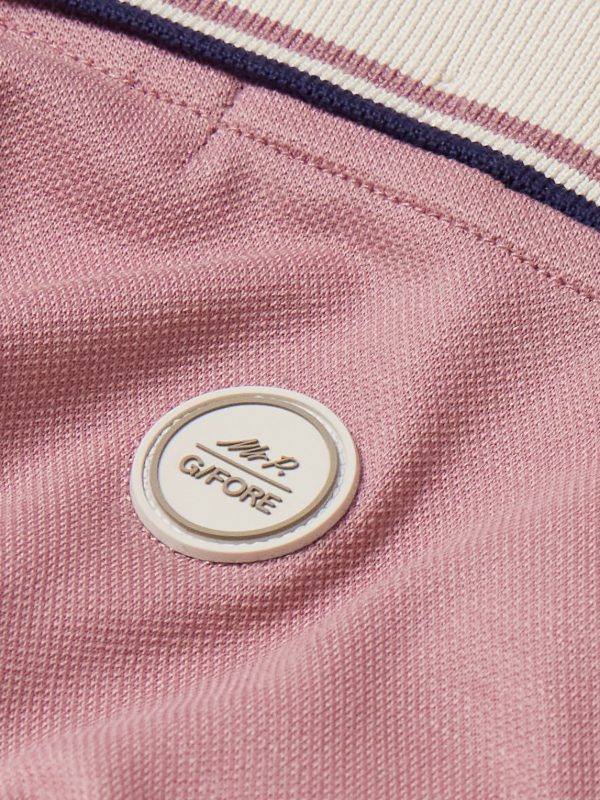 + G/FORE Golf Striped Logo-Appliquéd Piqué Polo Shirt - E1 + G/FORE Golf Striped Logo-Appliquéd Piqué Polo Shirt - E1