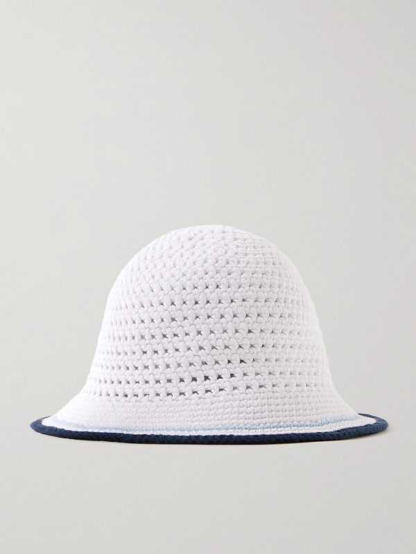 + G/FORE Logo-Appliquéd Crocheted Cotton Bucket Hat - BK + G/FORE Logo-Appliquéd Crocheted Cotton Bucket Hat - BK