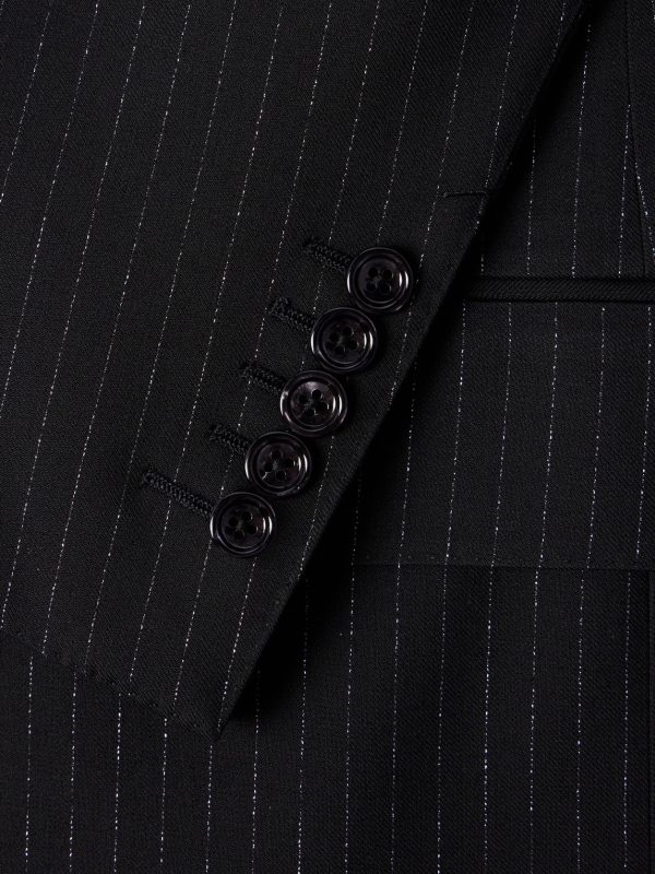 Dyylan Slim-Fit Pinstriped Metallic Wool-Blend Twill Suit Jacket - CU