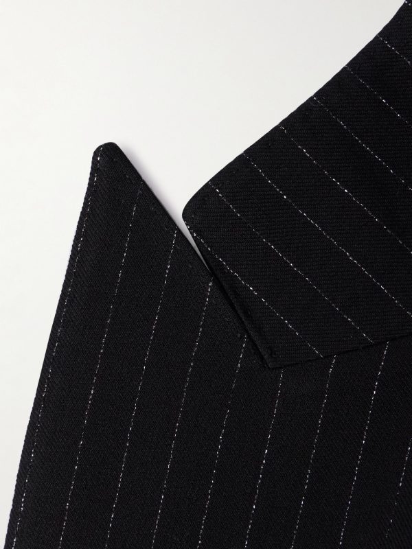 Dyylan Slim-Fit Pinstriped Metallic Wool-Blend Twill Suit Jacket - E1