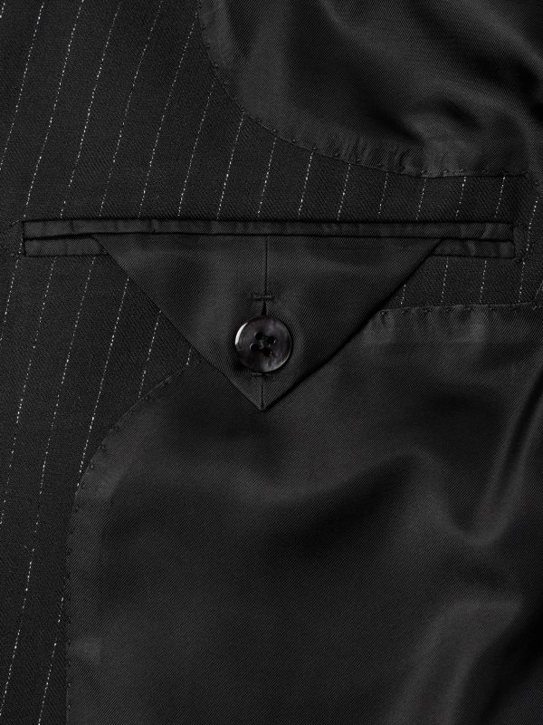 Dyylan Slim-Fit Pinstriped Metallic Wool-Blend Twill Suit Jacket - E2