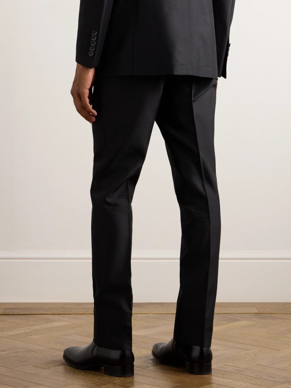 Dyylan Tapered Wool and Silk-Blend Twill Suit Trousers - BK