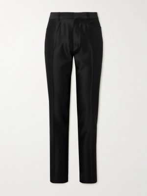 Dyylan Tapered Wool and Silk-Blend Twill Suit Trousers Dyylan Tapered Wool and Silk-Blend Twill Suit Trousers