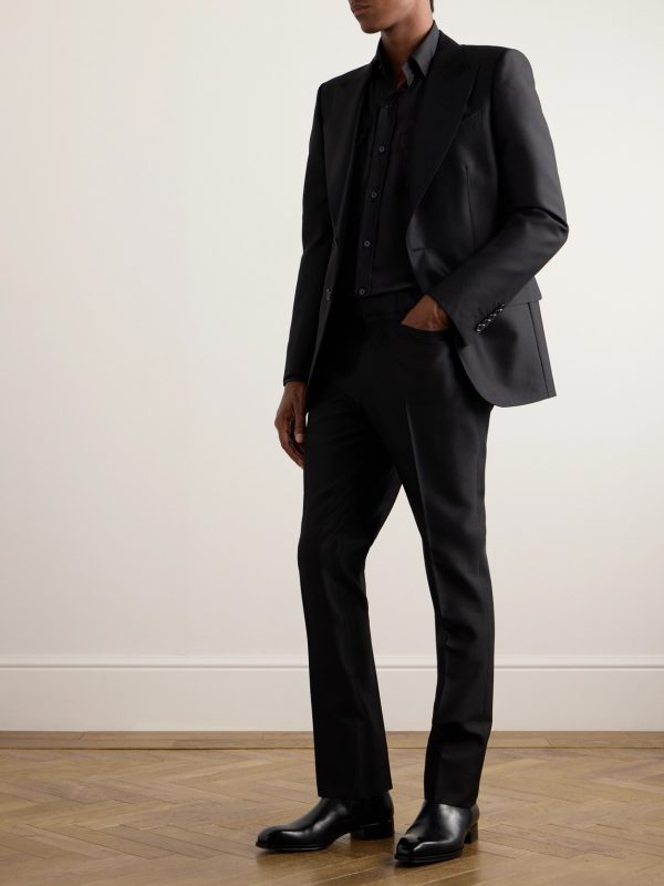 Dyylan Tapered Wool and Silk-Blend Twill Suit Trousers - OU