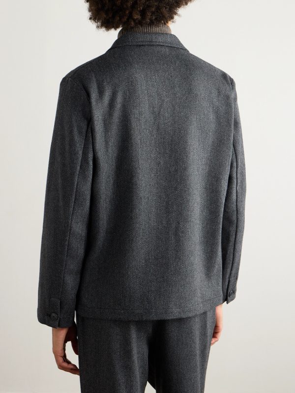 Traveler Herringbone Wool and Cashmere-Blend Shirt Jacket - BK Traveler Herringbone Wool and Cashmere-Blend Shirt Jacket - BK
