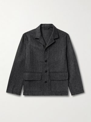 Traveler Herringbone Wool and Cashmere-Blend Shirt Jacket